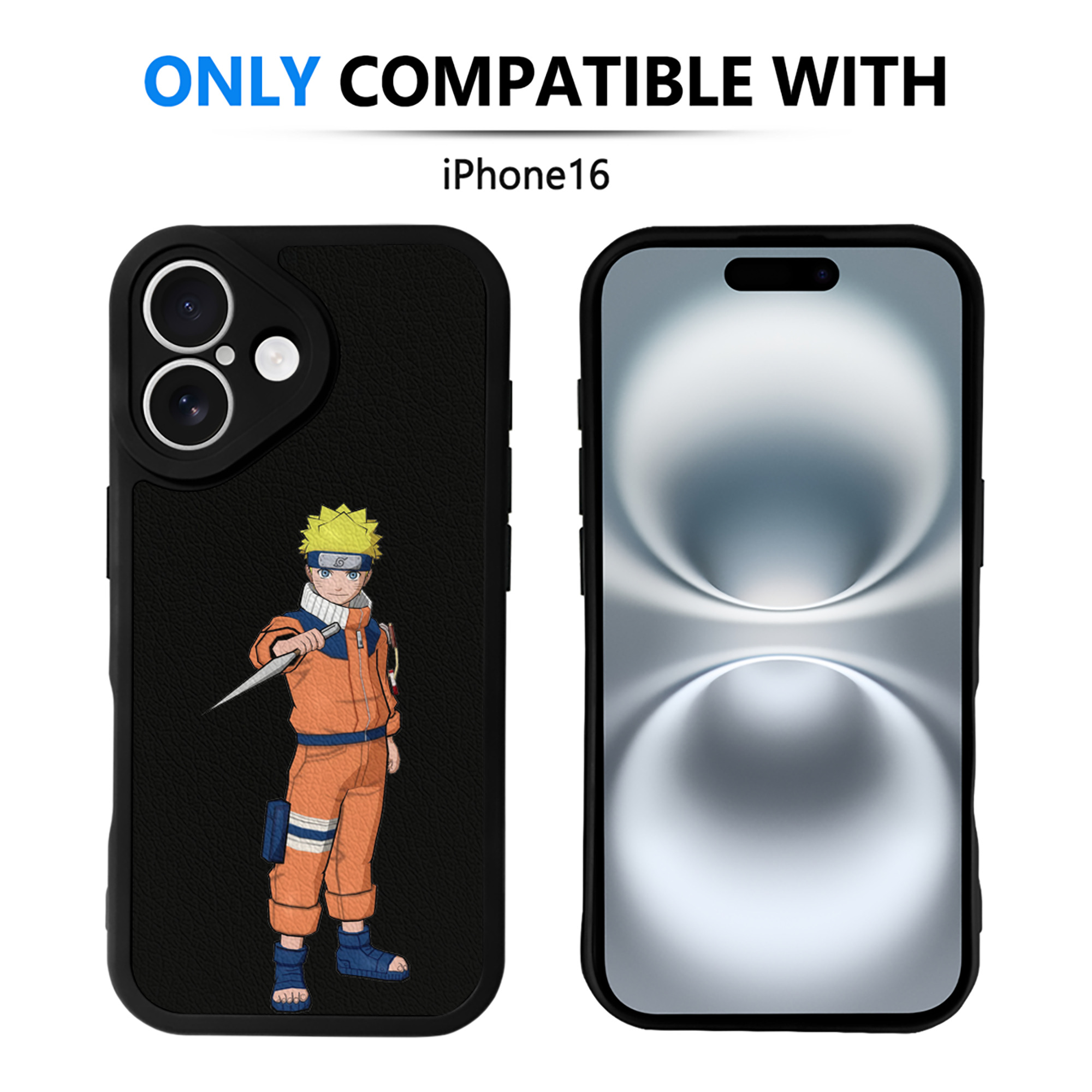 （画像用） NARUTO -ナルト- うずまき ナルト Uzumaki Naruto 【iPhone 16シリーズ対応】シリコンスマホケース（レザー調） 材質：シリコン